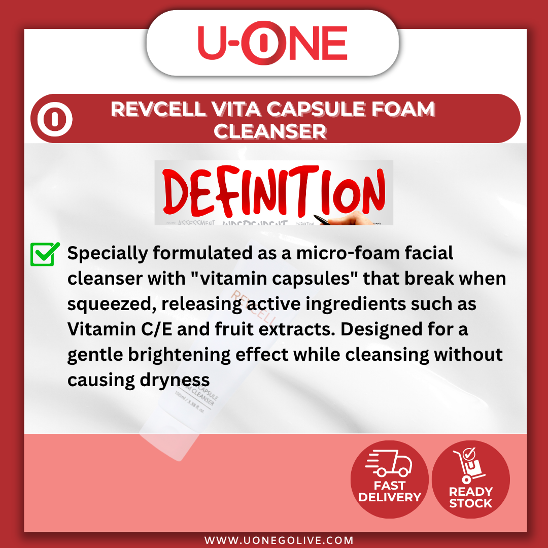 U-ONE | Korea | Revcell | Vita Capsule Foam Cleanser | 100ml | Facial Cleanser 