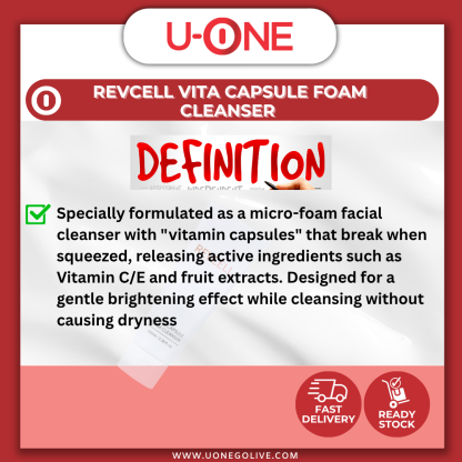U-ONE | Korea | Revcell | Vita Capsule Foam Cleanser | 100ml | Facial Cleanser 