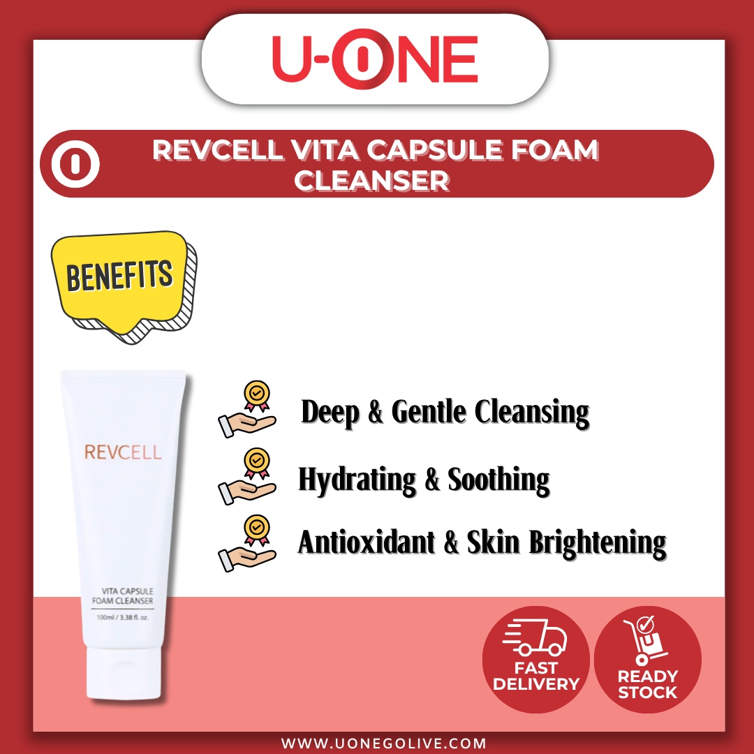 U-ONE | Korea | Revcell | Vita Capsule Foam Cleanser | 100ml | Facial Cleanser 