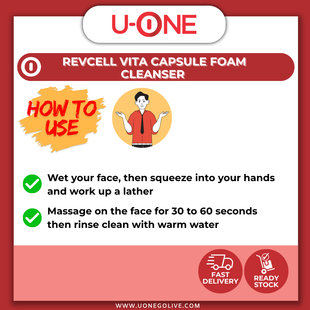 U-ONE | Korea | Revcell | Vita Capsule Foam Cleanser | 100ml | Facial Cleanser 