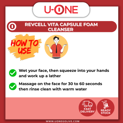 U-ONE | Korea | Revcell | Vita Capsule Foam Cleanser | 100ml | Facial Cleanser 