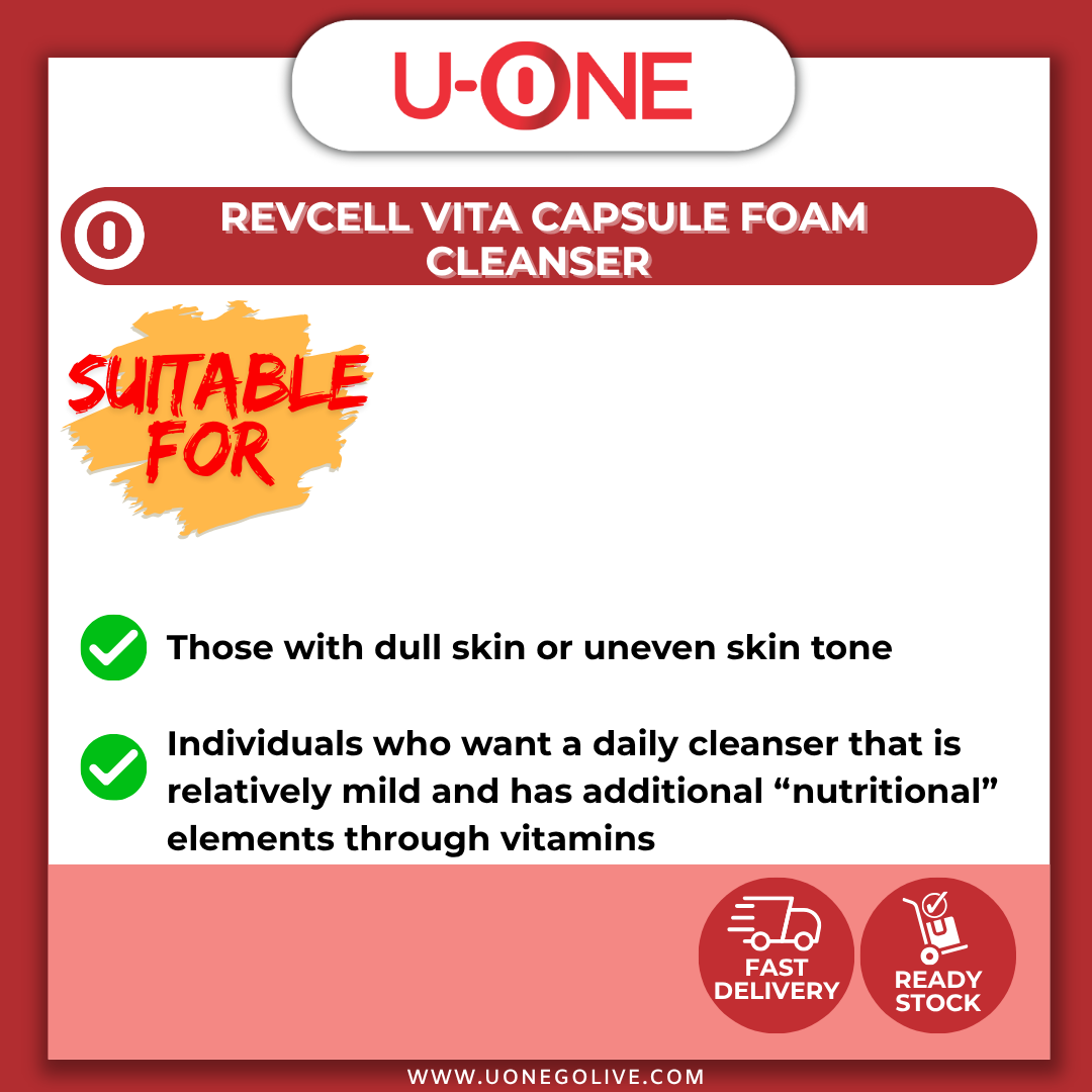 U-ONE | Korea | Revcell | Vita Capsule Foam Cleanser | 100ml | Facial Cleanser 