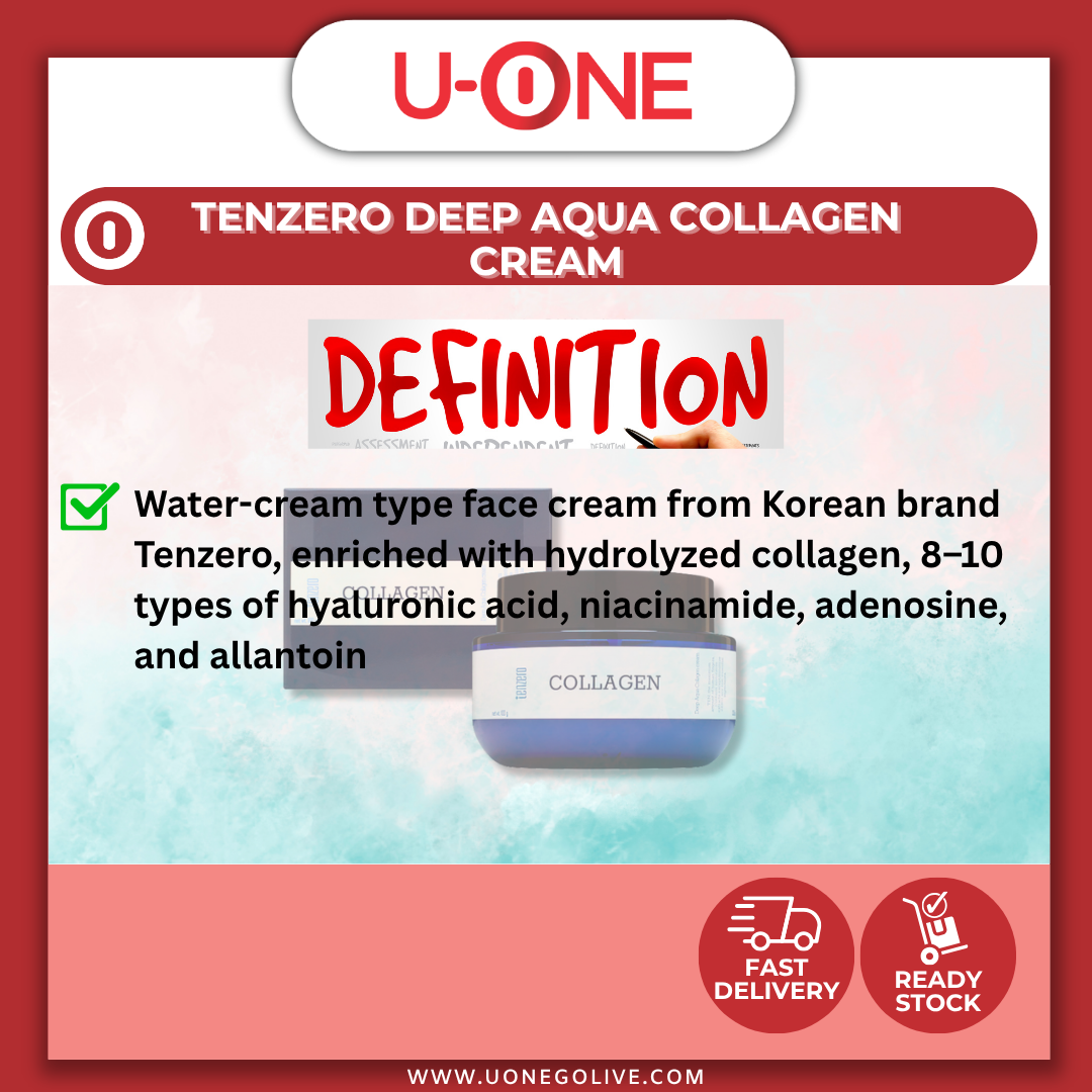 U-ONE | Korea | Tenzero | Deep Aqua Collagen Cream | 2 x 100g | Skin Care