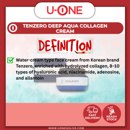 U-ONE | Korea | Tenzero | Deep Aqua Collagen Cream | 2 x 100g | Skin Care