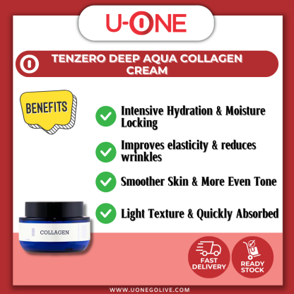 U-ONE | Korea | Tenzero | Deep Aqua Collagen Cream | 2 x 100g | Skin Care