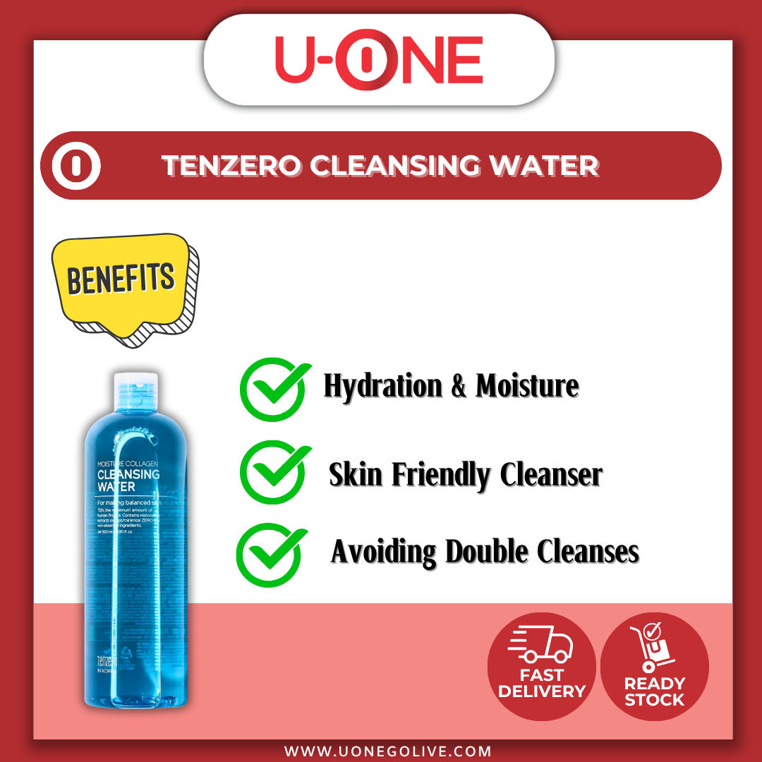U-ONE | Korea | Tenzero | Cleansing Water | 500ml | Facial Cleanser