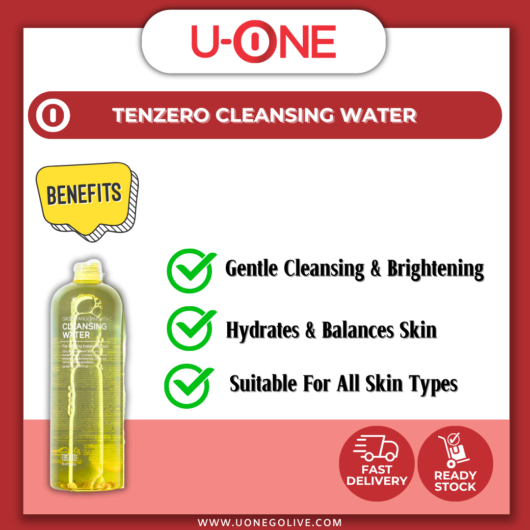 U-ONE | Korea | Tenzero | Cleansing Water | 500ml | Facial Cleanser