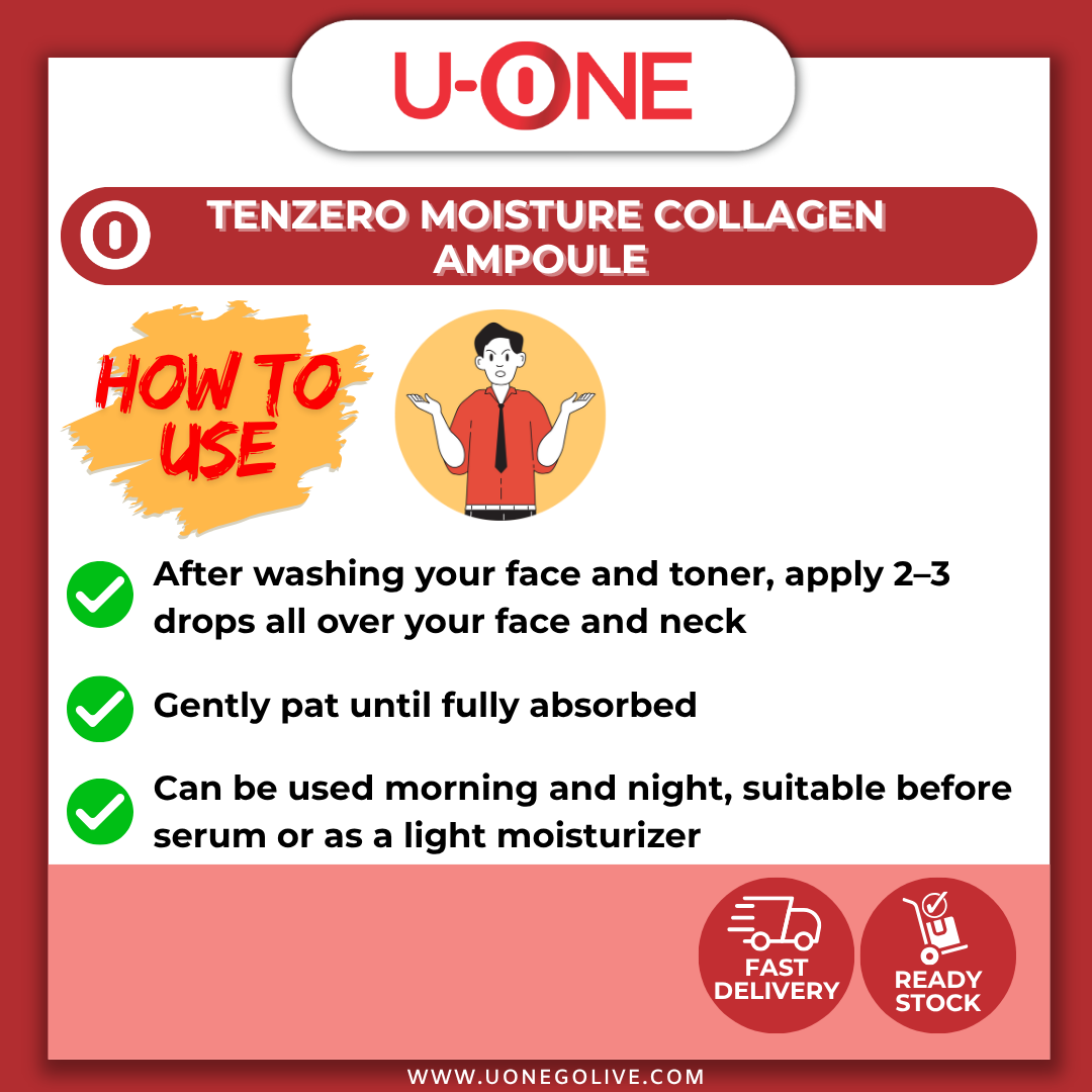 U-ONE | Korea | Tenzero | Moisture Collagen Ampoule | 110ml | Skin Care