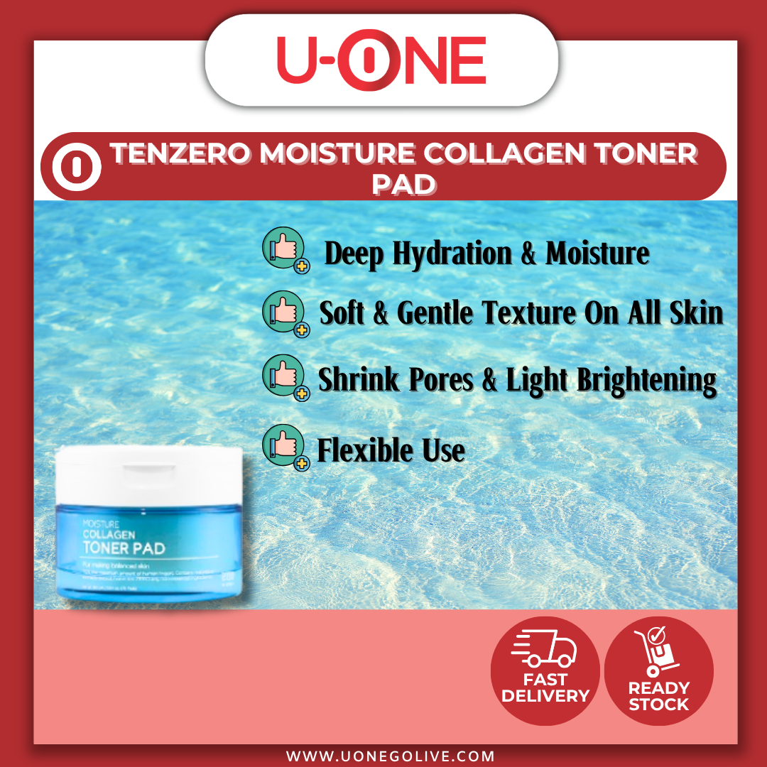 U-ONE | Korea | Tenzero | Moisture Collagen Toner Pad | 160g x 70pads | Skincare