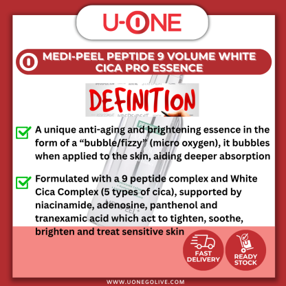 U-ONE | Korea | Medi-Peel | Peptide 9 Volume White Cica Pro Essence | 100ml | Facial Serum