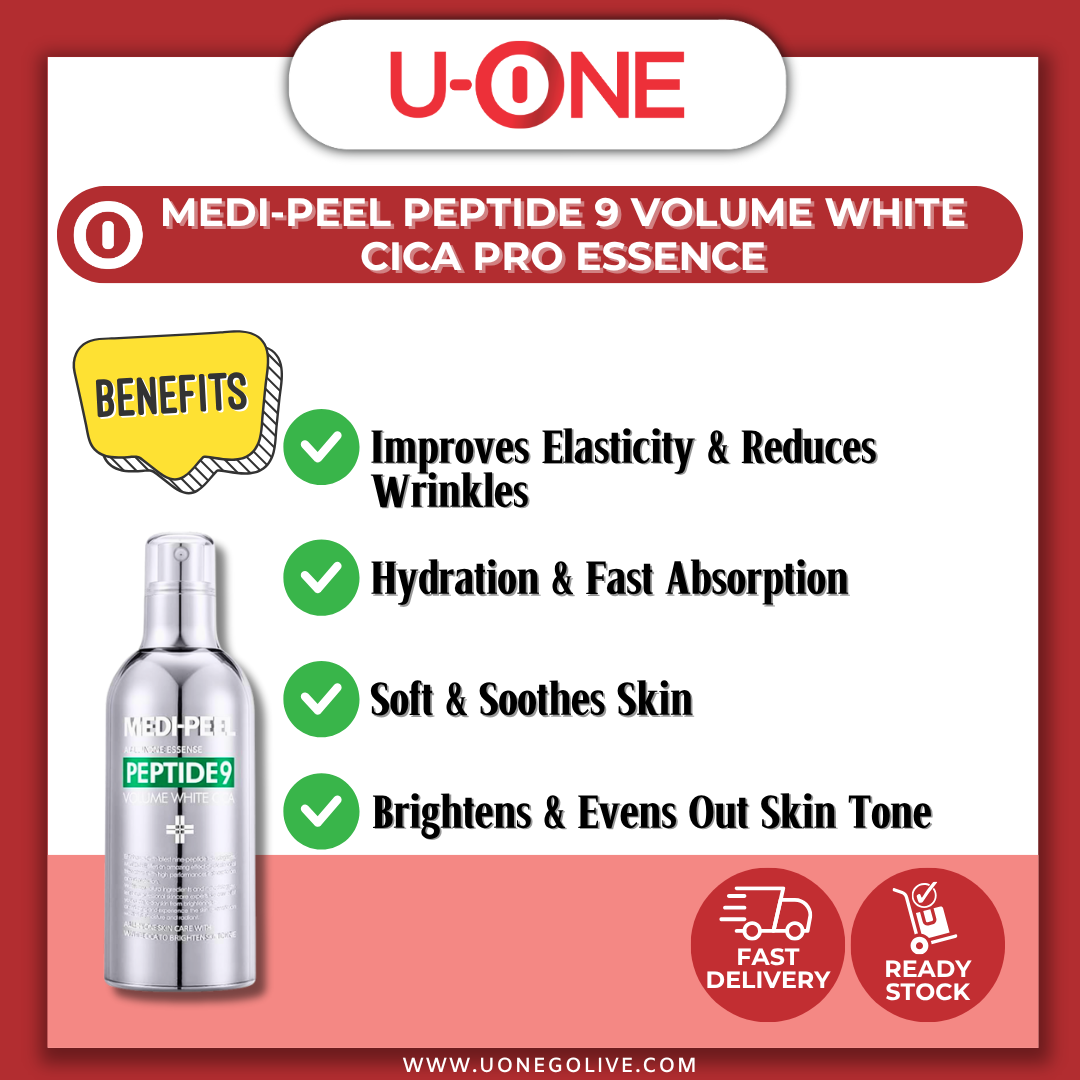 U-ONE | Korea | Medi-Peel | Peptide 9 Volume White Cica Pro Essence | 100ml | Facial Serum