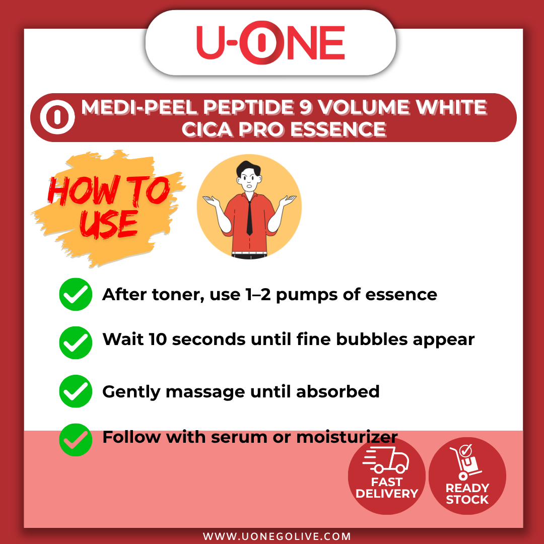 U-ONE | Korea | Medi-Peel | Peptide 9 Volume White Cica Pro Essence | 100ml | Facial Serum
