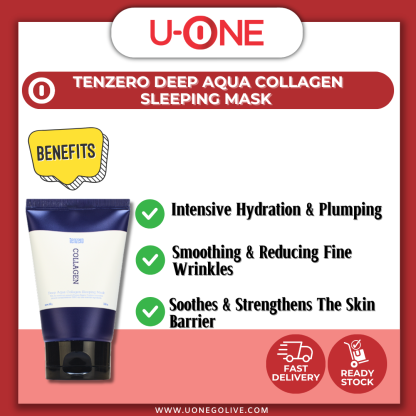 U-ONE | Korea | Tenzero | Deep Aqua Collagen Sleeping Mask | 2 x 100g | Skincare 