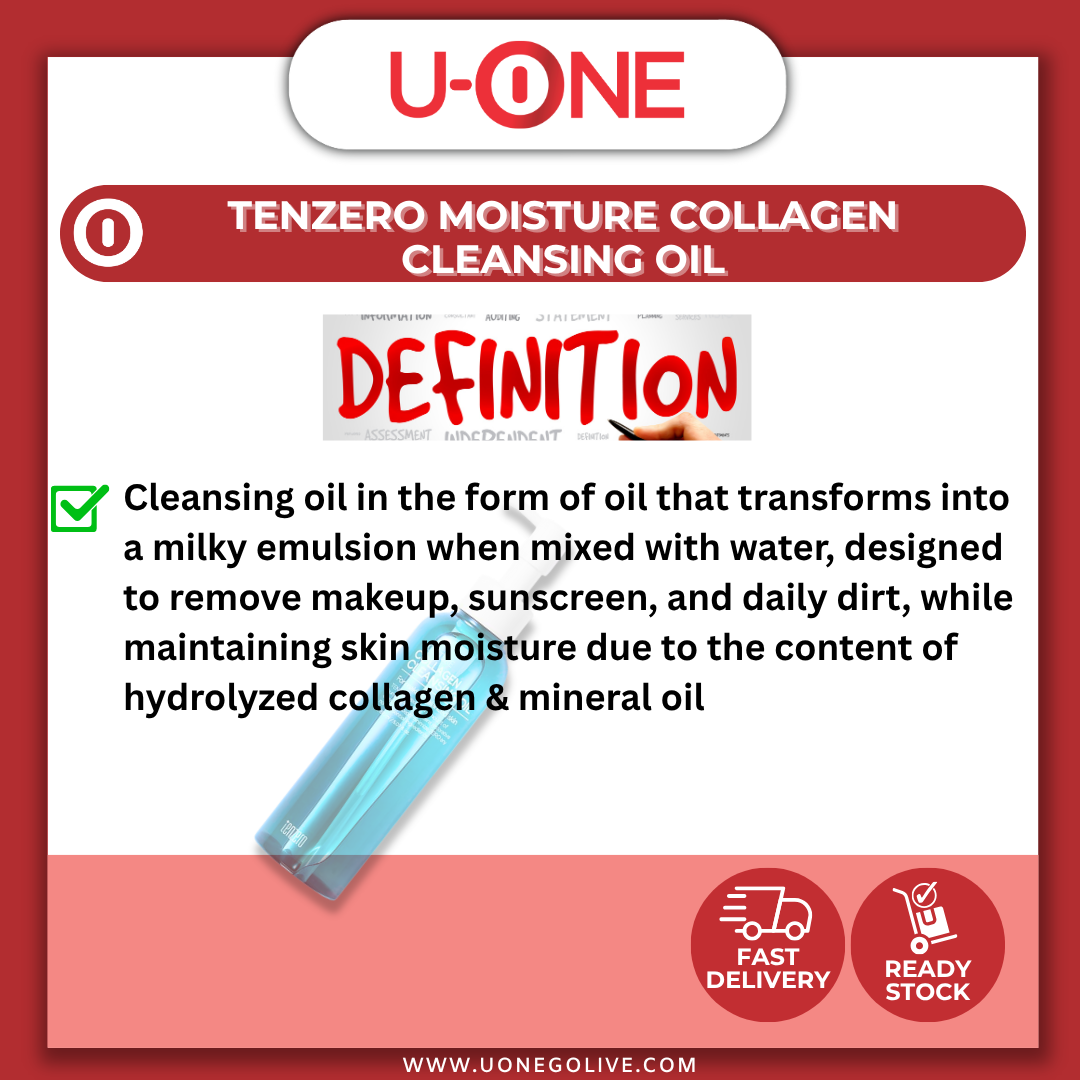 U-ONE | Korea | Tenzero | Moisture Collagen Cleansing Oil | 150ml | Facial Cleanser 