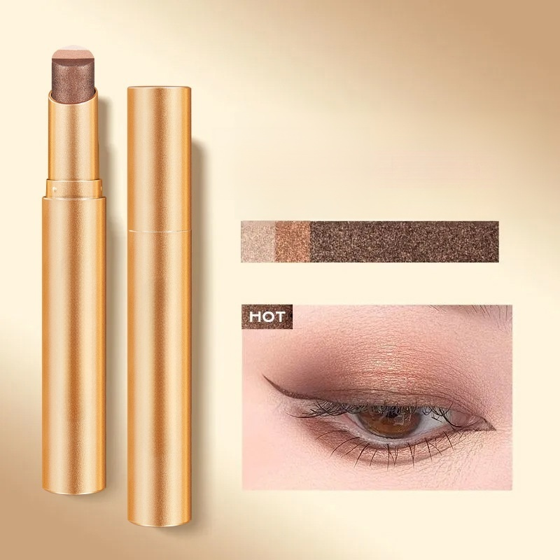 【ทาแล้วมีสามสี】อายแชโดว์3สีแบบแท่ง