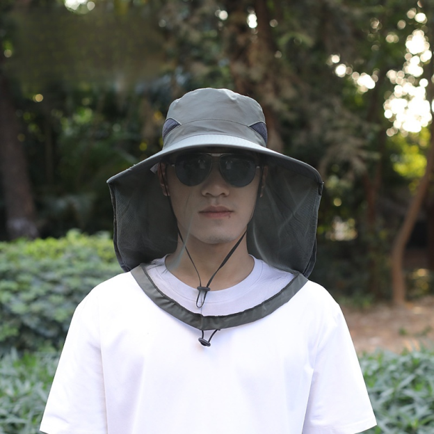 หมวกกันแดดพร้อมหน้ากากตาข่ายกันยุง