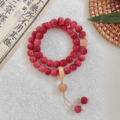 【開光產品】烏梅子醬菩提手串獨家開運・天然能量・甜酷必備