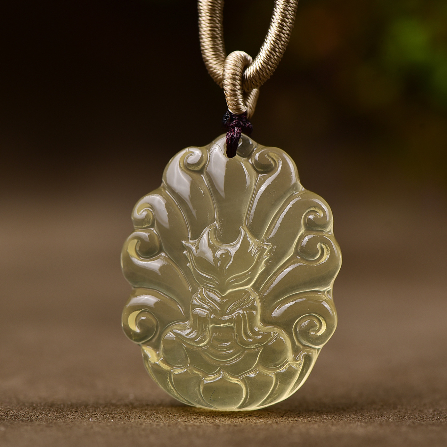 Citrine Nine-Tailed Fox Pendant