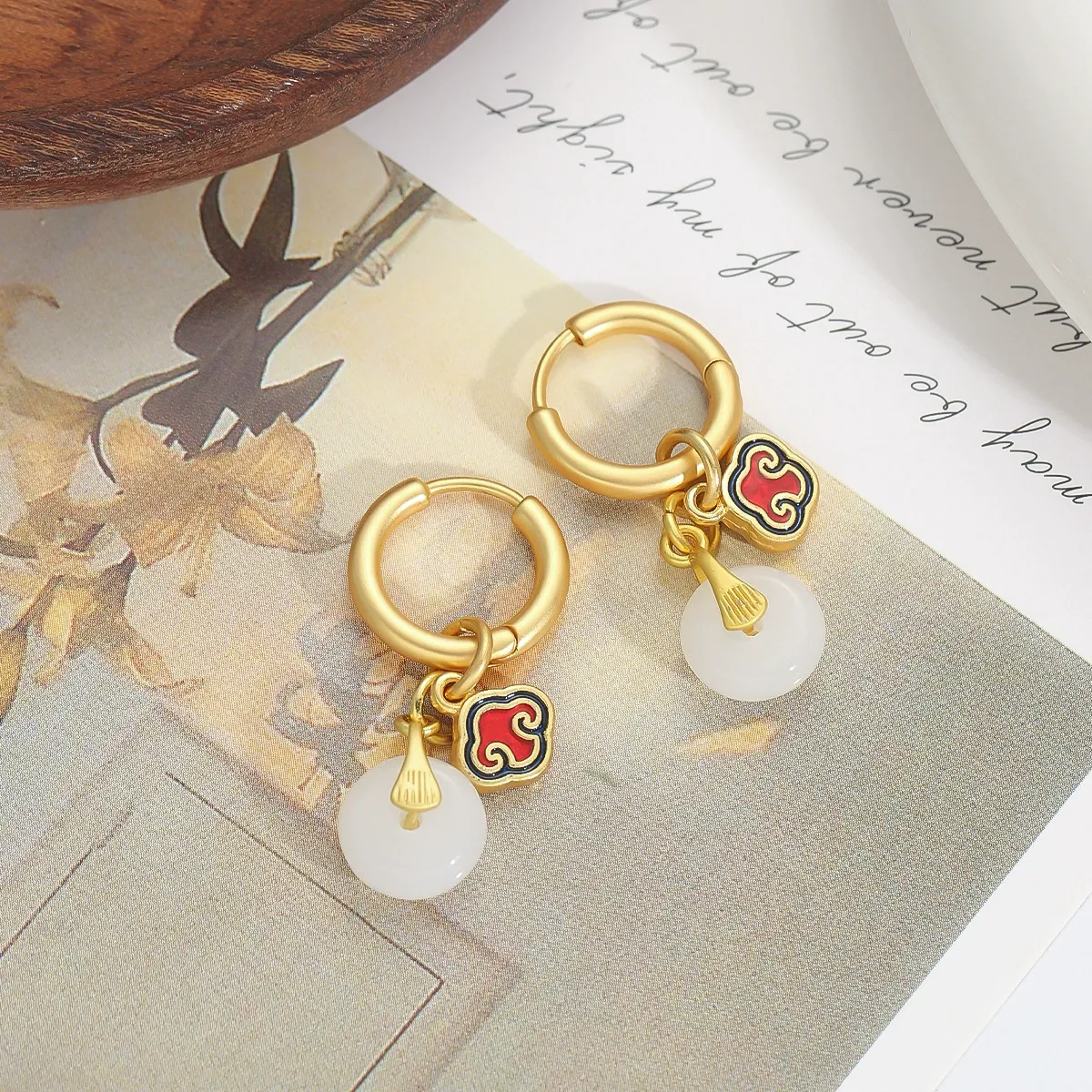 Ruyi Peace Knot Earrings-good fortune, wishes fulfilled, and a life of prosperity