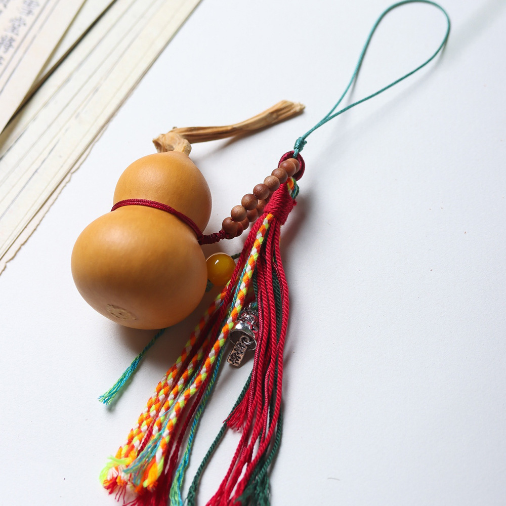 Natural Gourd Woven Cell Phone Charm