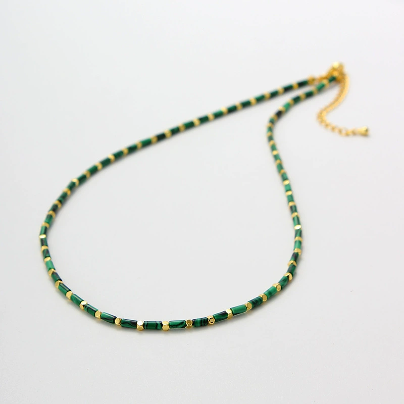 Malachite Beaded Necklace-absorb negative energy, promote emotional balance, and stimulate personal growth
