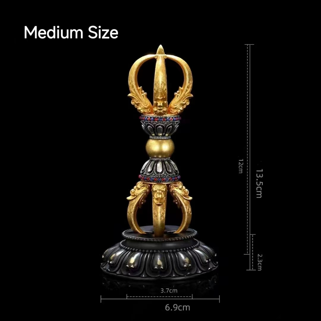 Five-Pronged Vajra-Annihilate Delusions, Shatter Obstacles. Transform Consciousness into Wisdom, Attain Perfect Enlightenment