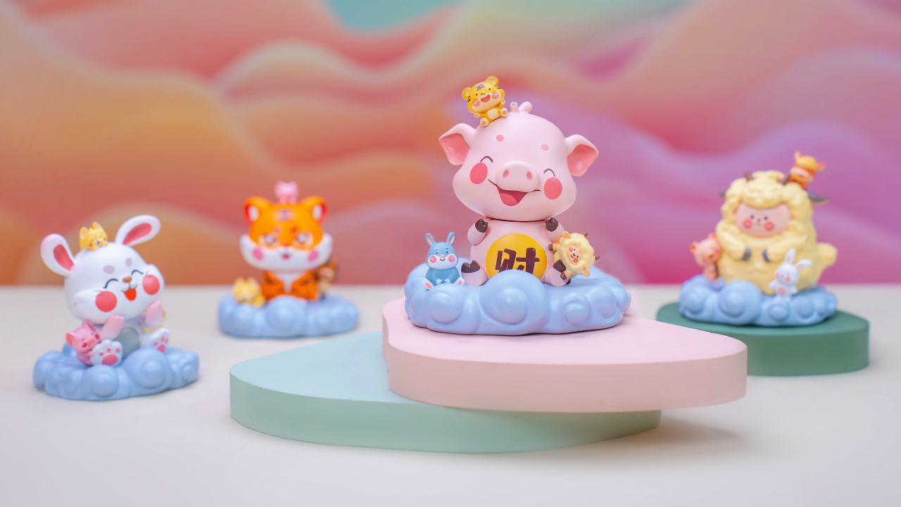 2025 Year of the Snake Fortune Decoration | Chinese Zodiac Triad & Hexad Harmony Figurine for Home & Office – Attract Luck, Wealth, and Noble Support