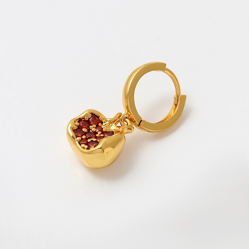 Zircon Pomegranate Necklace and Earring Set-enduring harmony, and a life filled with joy and good fortune