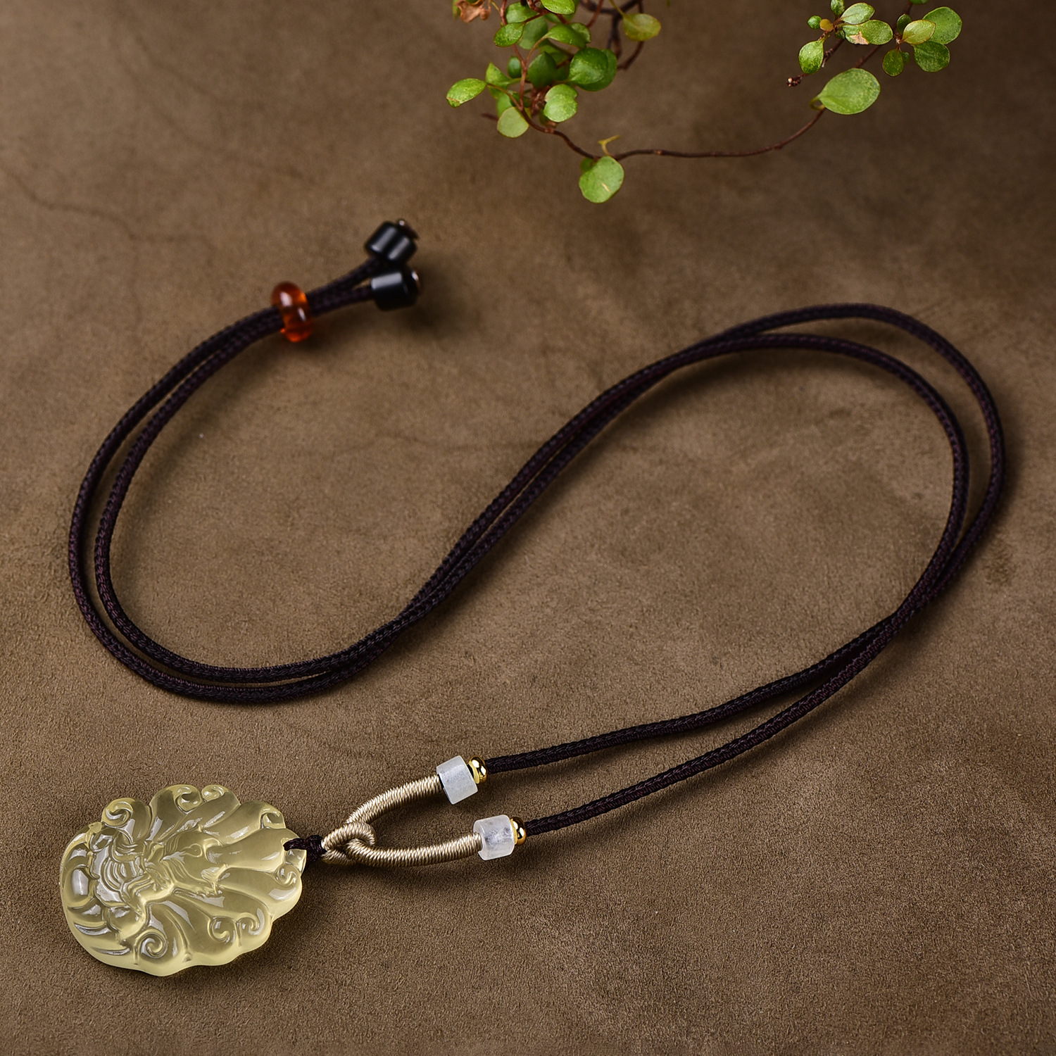 Citrine Nine-Tailed Fox Pendant