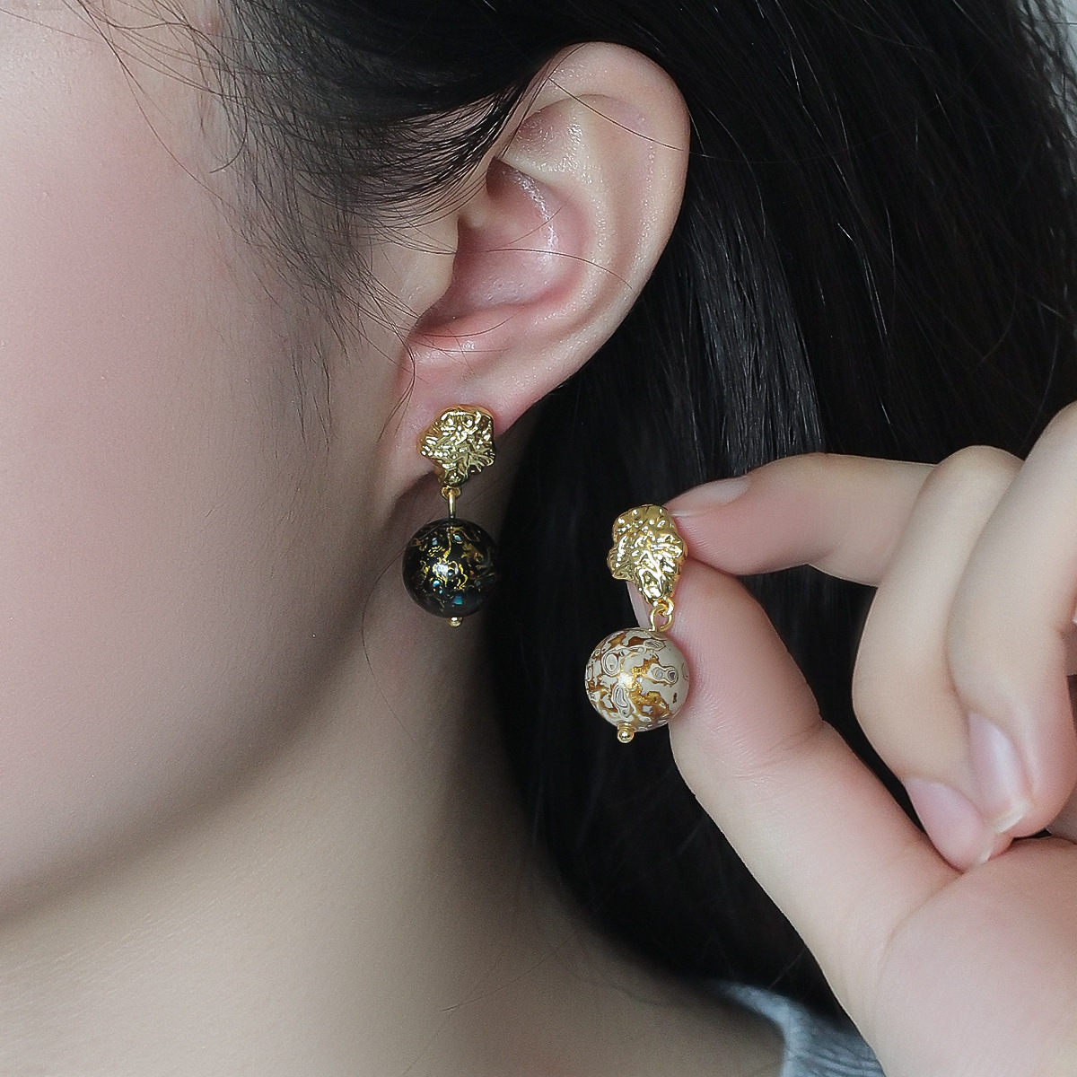  Intangible Cultural Heritage Lacquer Earrings -resilience，harmony，undying Eastern splendor