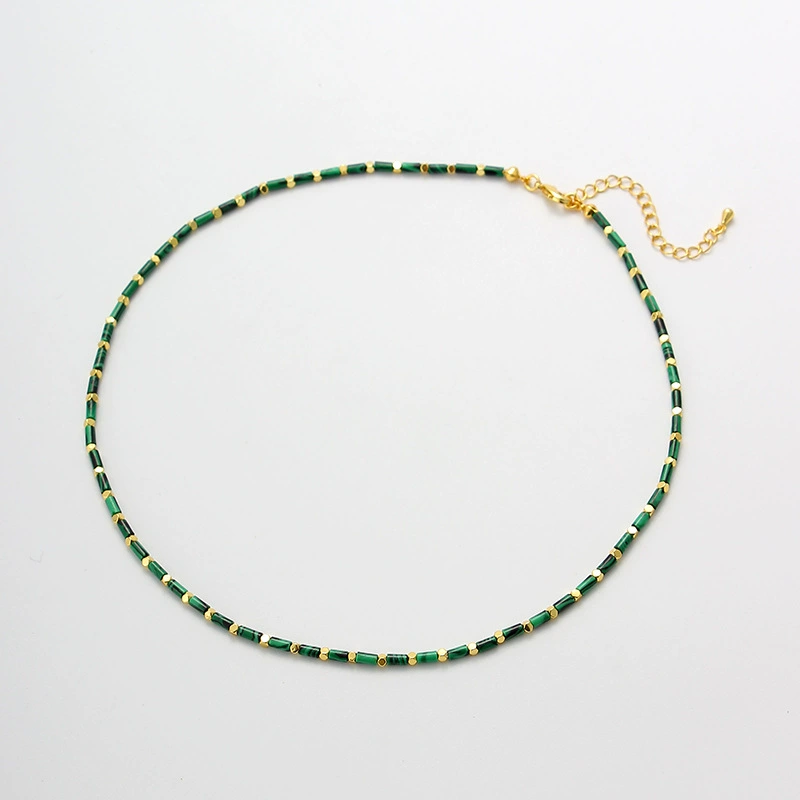 Malachite Beaded Necklace-absorb negative energy, promote emotional balance, and stimulate personal growth