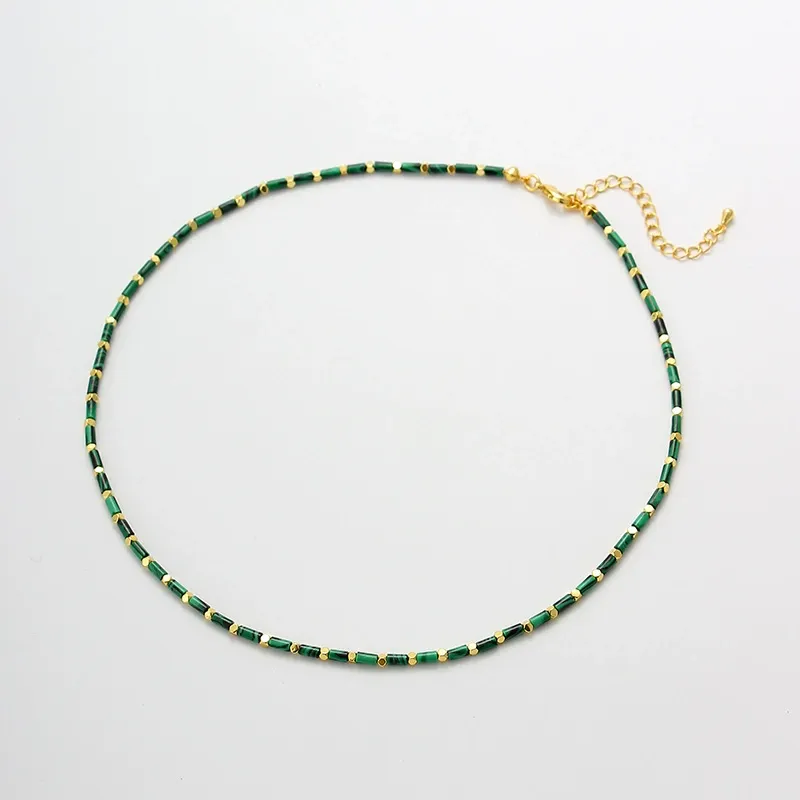 Malachite Beaded Necklace-absorb negative energy, promote emotional balance, and stimulate personal growth