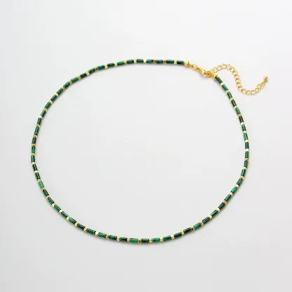 Malachite Beaded Necklace-absorb negative energy, promote emotional balance, and stimulate personal growth
