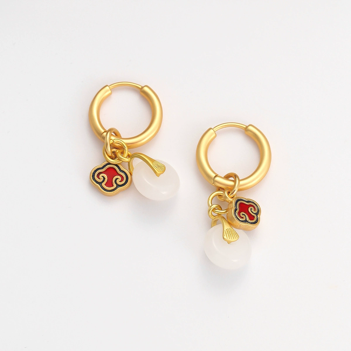 Ruyi Peace Knot Earrings-good fortune, wishes fulfilled, and a life of prosperity