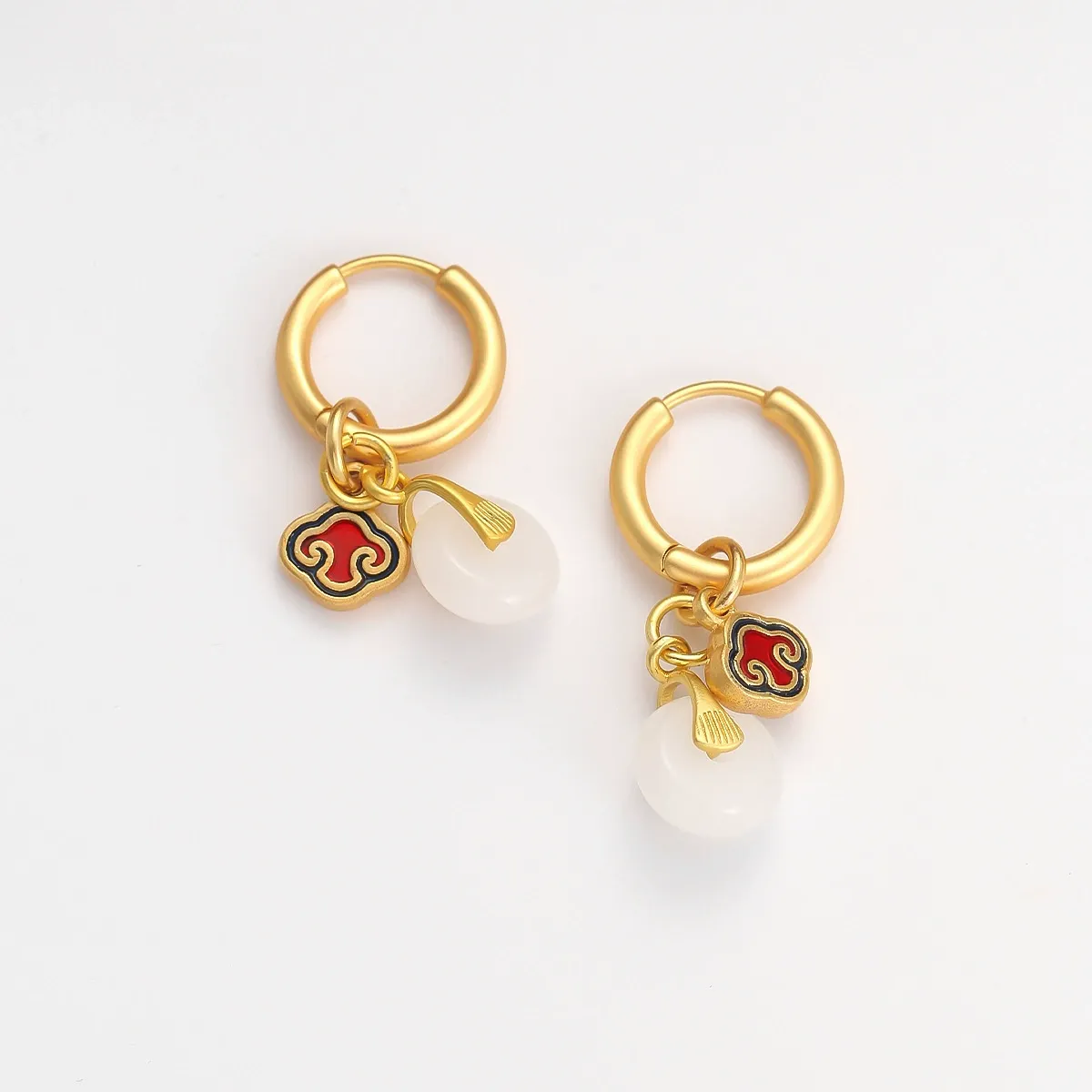 Ruyi Peace Knot Earrings-good fortune, wishes fulfilled, and a life of prosperity