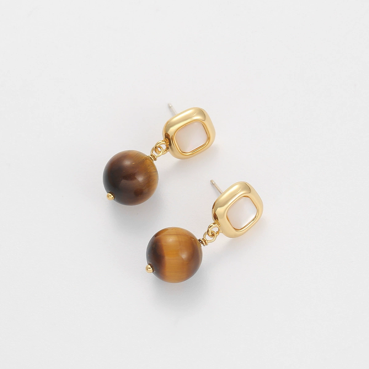 Tiger's Eye Stone Dangle Earrings-enhance focus, boost confidence, and deflect negative energy