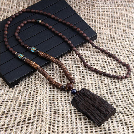 Ancient Ship Wood Vintage Necklace - Brave and Determined