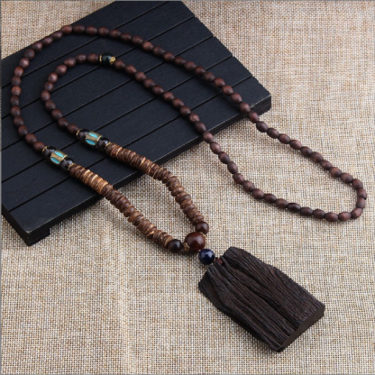 Ancient Ship Wood Vintage Necklace - Brave and Determined