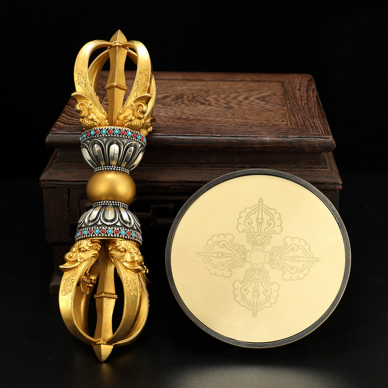 Five-Pronged Vajra-Annihilate Delusions, Shatter Obstacles. Transform Consciousness into Wisdom, Attain Perfect Enlightenment