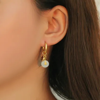 Ruyi Peace Knot Earrings-good fortune, wishes fulfilled, and a life of prosperity