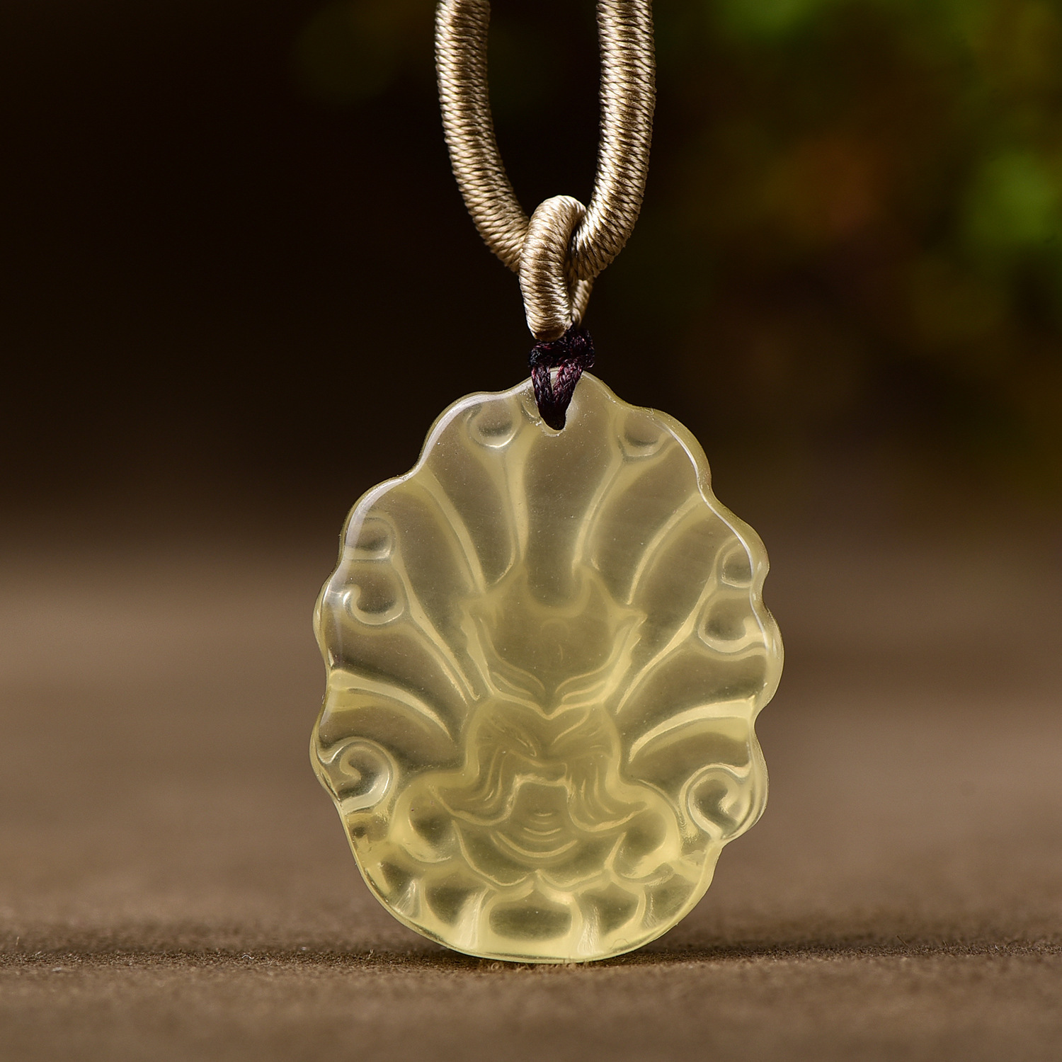 Citrine Nine-Tailed Fox Pendant