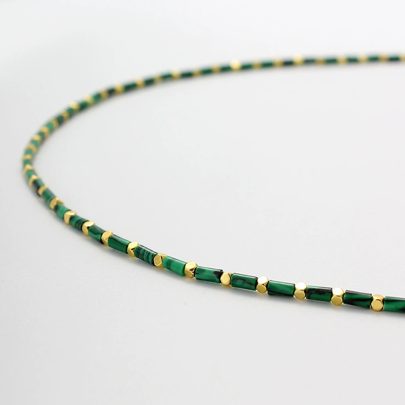 Malachite Beaded Necklace-absorb negative energy, promote emotional balance, and stimulate personal growth