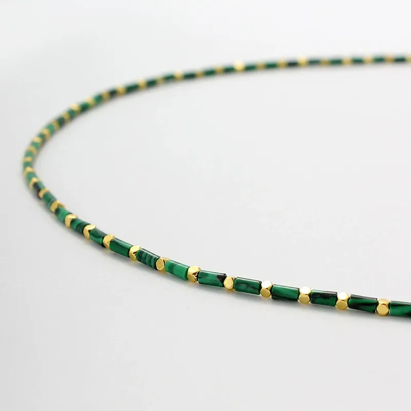 Malachite Beaded Necklace-absorb negative energy, promote emotional balance, and stimulate personal growth