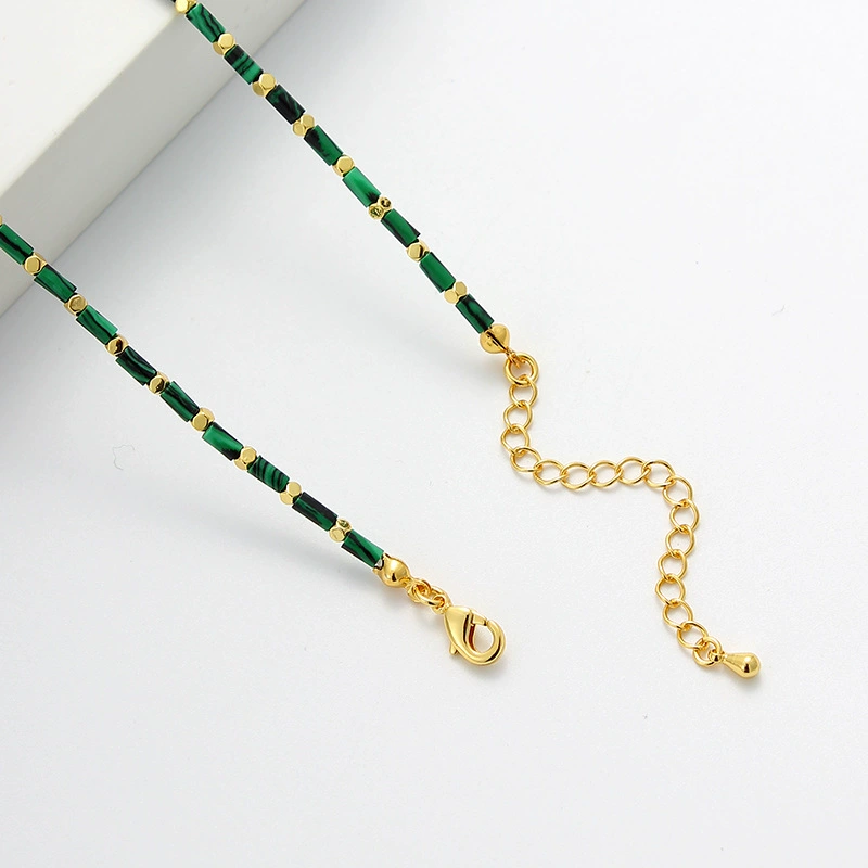 Malachite Beaded Necklace-absorb negative energy, promote emotional balance, and stimulate personal growth