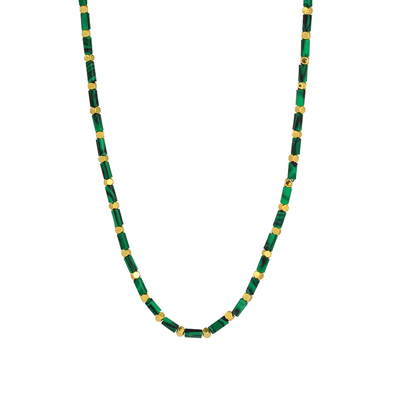 Malachite Beaded Necklace-absorb negative energy, promote emotional balance, and stimulate personal growth