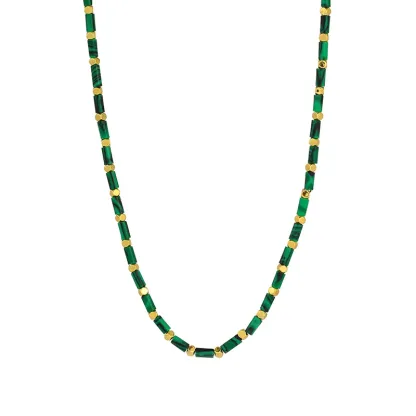 Malachite Beaded Necklace-absorb negative energy, promote emotional balance, and stimulate personal growth