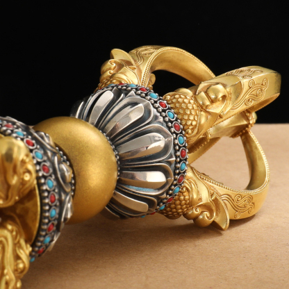 Five-Pronged Vajra-Annihilate Delusions, Shatter Obstacles. Transform Consciousness into Wisdom, Attain Perfect Enlightenment