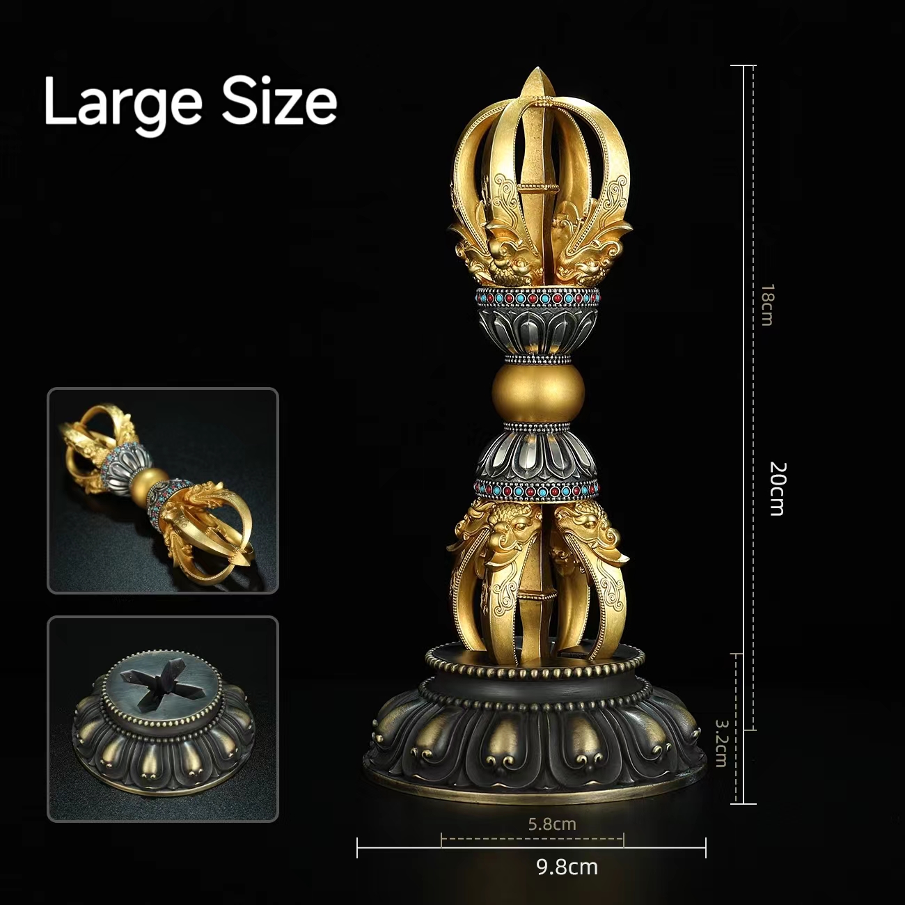 Five-Pronged Vajra-Annihilate Delusions, Shatter Obstacles. Transform Consciousness into Wisdom, Attain Perfect Enlightenment