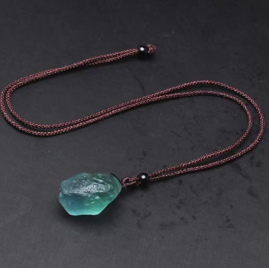 Natural Fluorite Blue-Green Pendant - Calm and Clear Mind