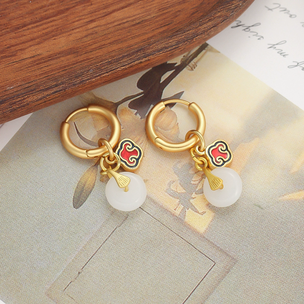 Ruyi Peace Knot Earrings-good fortune, wishes fulfilled, and a life of prosperity